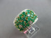 LARGE 1.56CT DIAMOND & AAA EMERALD 18KT 2 TONE GOLD MULTI ROW ANNIVERSARY RING