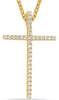 ESTATE .23CT DIAMOND 14KT YELLOW GOLD 3D CLASSIC ROUND CROSS FLOATING PENDANT