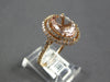 ESTATE LARGE 2.94CT DIAMOND & AAA MORGANITE 14KT ROSE GOLD 3D ENGAGEMENT RING