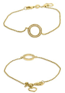 .09CT DIAMOND 14KT YELLOW GOLD ROUND CLASSIC CIRCLE OF LIFE HEART LOVE BRACELET