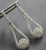 ESTATE .88CT DIAMOND 14KT WHITE GOLD CLASSIC FLOWER TEAR DROP HANGING EARRINGS