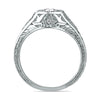.33CT DIAMOND 14KT WHITE GOLD 3D CLASSIC ROUND FILIGREE BEZEL ENGAGEMENT RING