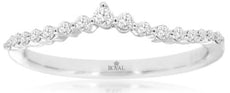 .16CT DIAMOND 14KT WHITE GOLD CLASSIC ROUND GRADUATING V SHAPE ANNIVERSARY RING