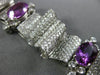 WIDE AGL CERTIFIED 26.43CT DIAMOND & PURPLE SAPPHIRE PLATINUM 3D TENNIS BRACELET