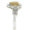 1.24CT WHITE & FANCY YELLOW DIAMOND 18KT 2 TONE GOLD PEAR SHAPE ENGAGEMENT RING