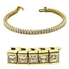 ESTATE 6.40CT DIAMOND 14K YELLOW GOLD PRINCESS CHANNEL INVISIBLE TENNIS BRACELET