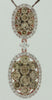 2.15CT WHITE & MOCHA DIAMOND 14KT ROSE GOLD ROUND OVAL FLOWER FLOATING PENDANT