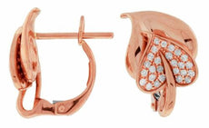ESTATE .20CT DIAMOND 14KT ROSE GOLD 3D DOUBLE HEART EARRINGS