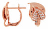 ESTATE .20CT DIAMOND 14KT ROSE GOLD 3D DOUBLE HEART EARRINGS