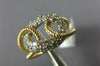ESTATE .65CT DIAMOND 14KT 2 TONE GOLD 3D CLASSIC OVAL LOVE KNOT 3 ROW FUN RING