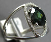 ESTATE LARGE 1.53CT DIAMOND & AAA SAPPHIRE 14KT WHITE GOLD OVAL & ROUND FUN RING