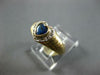 .43CT DIAMOND AND AAA SAPPHIRE 14KT 2 TONE GOLD 3D HEART SHAPE & ROUND LOVE RING