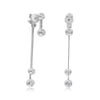 ESTATE .23CT DIAMOND 14KT WHITE GOLD 3D ROUND BEZEL ETOLIE FUN HANGING EARRINGS
