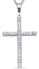 ESTATE .20CT DIAMOND 14KT WHITE GOLD 3D CLASSIC PAVE CROSS FLOATING PENDANT
