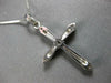 ESTATE .45CT DIAMOND 14K WHITE GOLD CLASSIC ROUND 5 STONE CROSS FLOATING PENDANT
