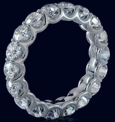 4.25CT DIAMOND 14KT WHITE GOLD 3D SHARED PRONG ETERNITY WEDDING ANNIVERSARY RING