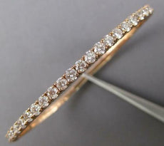 3CT DIAMOND 14KT ROSE GOLD 3D CLASSIC 3MM SEMI ETERNITY FLEXIBLE BANGLE BRACELET