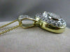 LARGE ESTATE 2.60CTW DIAMOND HEART 14K WHITE & YELLOW 2 TONE GOLD PENDANT #1878