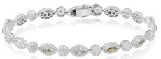 4.67CT WHITE & FANCY YELLOW DIAMOND 18KT WHITE GOLD 3D MARQUISE & ROUND BRACELET
