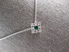 SMALL .18CT DIAMOND & AAA EMERALD 14KT WHITE GOLD PRINCESS SQUARE FUN NECKLACE
