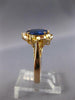 1.31CT DIAMOND & AAA SAPPHIRE 14KT YELLOW GOLD OVAL & ROUND FLOWER RING #27369