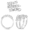 LARGE 2.01CT DIAMOND 14KT WHITE GOLD EMERALD CUT & PEAR SHAPE MULTI ROW FUN RING