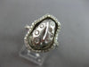 ESTATE LARGE .65CT DIAMOND 18KT WHITE GOLD 3D ETOILE OVAL MATTE & SHINY FUN RING