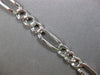 ESTATE LONG 14KT WHITE GOLD 3D CLASSIC SOLID 7.5MM FIGARO MENS BRACELET