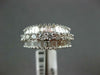 WIDE 1.66CT DIAMOND 18KT WHITE GOLD 3D ROUND & BAGUETTE 3 ROW ANNIVERSARY RING
