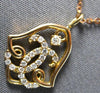 ESTATE .13CT DIAMOND 14KT ROSE GOLD 3D ROUND FILIGREE BELL FUN FLOATING PENDANT