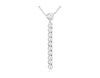 ESTATE .50CT DIAMOND 14KT WIHTE GOLD CLASSIC SOLITAIRE BAR LOVE NECKLACE