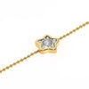 ESTATE .09CT DIAMOND 18KT 2 TONE GOLD 3D SOLITAIRE STAR ADJUSTABLE LOVE BRACELET