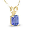 .30CT AAA TANZANITE 14KT YELLOW GOLD PRINCESS SQUARE SOLITAIRE FLOATING PENDANT