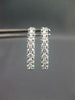 ESTATE .81CT DIAMOND 18KT WHITE GOLD 3D ROUND OVAL SHAPE HUGGIE HANGING EARRINGS