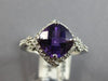 2.22CT DIAMOND & AAA AMETHYST 14KT WHITE GOLD CUSHION & ROUND GEOMETRICAL RING