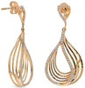 ESTATE LARGE .50CT DIAMOND 14K ROSE GOLD 3D MULTI TEAR DROP FUN HANGING EARRINGS