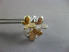 LARGE .37CT DIAMOND 14KT TRI COLOR GOLD MULTI BUTTERFLY CLIP ON HANGING EARRINGS