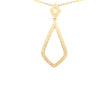 LARGE .39CT DIAMOND 18KT YELLOW GOLD OPEN TEAR DROP GEOMETRICAL FLOATING PENDANT
