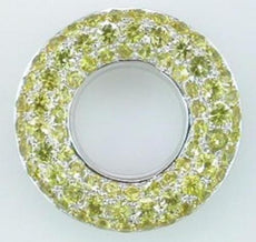 2.11CT AAA YELLOW SAPPHIRE 14K WHITE GOLD 3D CIRCLE OF LIFE FUN FLOATING PENDANT