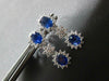 2.31CT DIAMOND & AAA SAPPHIRE 18K WHITE GOLD OVAL & ROUND DOUBLE FLOWER EARRINGS