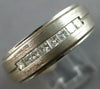 ESTATE .45CT DIAMOND 14K WHITE GOLD PRINCESS MATTE & SHINY COMFORT FIT MENS RING