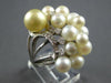 EXTRA LARGE DIAMOND & WHITE & GOLDEN SOUTH SEA PEARL 14KT WHITE GOLD RING #27761