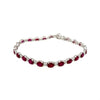 ESTATE 9.62CT DIAMOND & AAA RUBY 18KT WHITE GOLD OVAL & ROUND TENNIS BRACELET