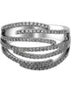 WIDE .53CT DIAMOND 18K WHITE GOLD MULTI ROW CRISS CROSS WEDDING ANNIVERSARY RING