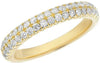 .48CT DIAMOND 14KT YELLOW GOLD 3D 2 ROW FILIGREE SEMI ETERNITY ANNIVERSARY RING