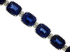 LARGE 59.20CT DIAMOND & AAA SAPPHIRE 14KT WHITE GOLD 3D FILIGREE TENNIS BRACELET