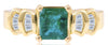 1.64CT DIAMOND & AAA EMERALD 14KT YELLOW GOLD SQUARE & BAGUETTE ENGAGEMENT RING