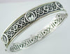 LARGE 3.50CT AAA GREEN AMETHYST 14K YELLOW GOLD & SILVER 3D CUFF BANGLE BRACELET