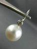 ESTATE LARGE .20CT DIAMOND & AAA SOUTH SEA PEARL 18K WHITE GOLD HANGING EARRINGS