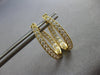 ESTATE .65CT DIAMOND 14KT YELLOW GOLD 3D INSIDE OUT OVAL HOOP HANGING EARRINGS